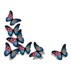 Fiji Flag Butterflies Sticker