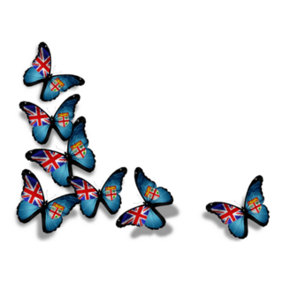 Fiji Flag Butterflies Sticker