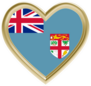 Fiji Flag In Golden Heart Sticker