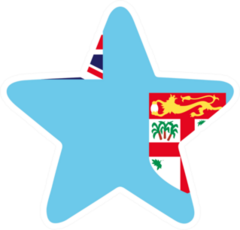 Fiji Flag Star Sticker