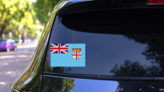 Fiji Flag Sticker on a Rear Car Window (New) example