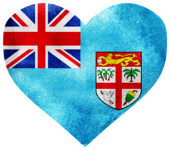 Fiji Flag Watercolor Heart Sticker