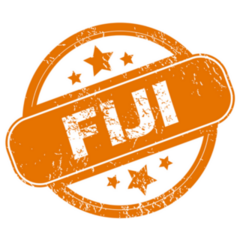 Fiji Orange Grunge Rubber Star Stamp Sticker