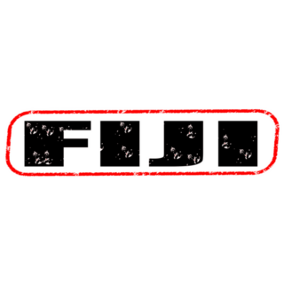Fiji Red And Black Lettering Stamp Sticker