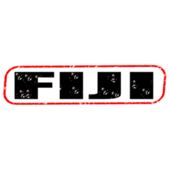 Fiji Red And Black Lettering Stamp Sticker