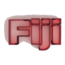 Fiji - Red Glass Text Sticker