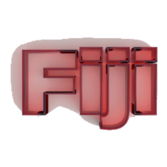 Fiji - Red Glass Text Sticker