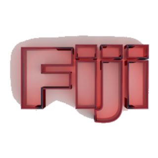 Fiji - Red Glass Text Sticker
