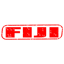Fiji Red Stamp Lettering Sticker