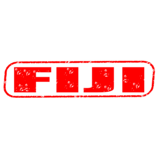 Fiji Red Stamp Lettering Sticker