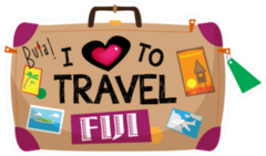 Fiji Themed Colorful Baggage Sticker