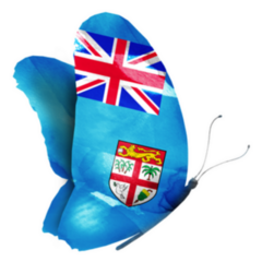 Fiji Watercolor Flag Butterfly Sticker