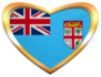 Fijian National Flag Heart Sticker