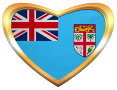 Fijian National Flag Heart Sticker
