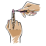 Filing Nails, Middle Finger Up Sticker