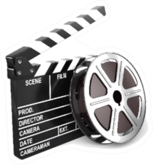 Film And Clapboard Video Icon Sticker
