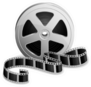 Film Reel And Twisted Cinema Tape Isolated Sticker