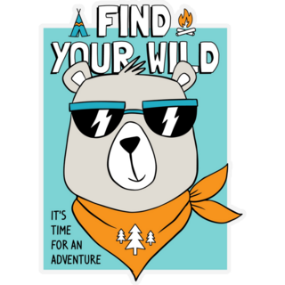 Find Your Wild Camping Bear Sticker