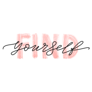 Find Yourself Calligraphy Text Sticker