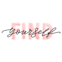 Find Yourself Calligraphy Text Sticker