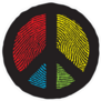 Finger Print Peace Sign Sticker
