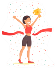 Finish Line Woman Athletic Sportswoman Sticker
