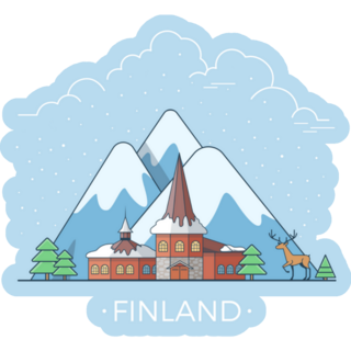 Finland Country Cartoon Sticker