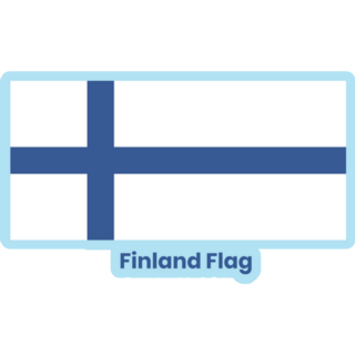 Finland Country Flag On Blue Sticker