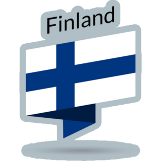 Finland Flag Icon Grey Sticker