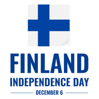 Finland Independence Day Typography Sticker