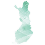 Finland Map Aquamarine Watercolor Sticker 