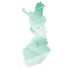 Finland Map Aquamarine Watercolor Sticker 