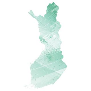Finland Map Aquamarine Watercolor Sticker 