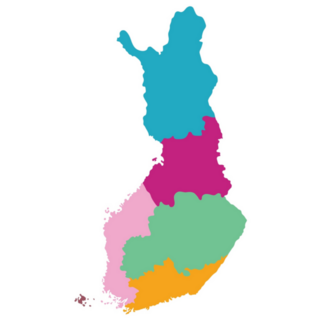 Finland Map Colorful Regions Sticker