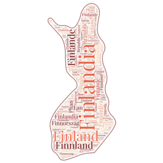 Finland Map Country Name In Different Languages Sticker
