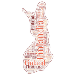 Finland Map Country Name In Different Languages Sticker
