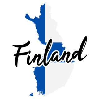 Finland Map Silhouette Flag Button Sticker