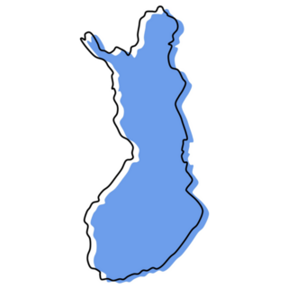 Finland Stylized Map Blue Sticker