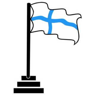 Finnish Country Flag Waving In Wind Sticker