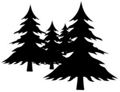 Fir-trees Black Icon Silhouette Sticker