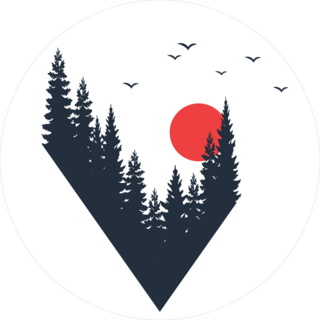 Fir Trees In Valley Sticker