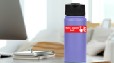 Fire Alarm Bell Sign Sticker on a Water Bottle (New) example