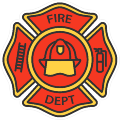 Fire Department Badge Color Icon Sticker