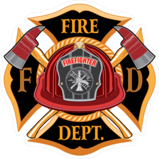 Fire Department Cross Vintage Design Sticker