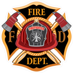 Fire Department Cross Vintage Design Sticker