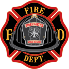 Fire Department Cross Volunteer Black Helmet Sticker