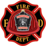 Fire Department Cross Volunteer Red Helmet Sticker