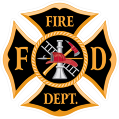 Fire Department FD Maltese Cross Symbol Sticker