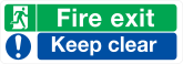 Fire Exit Keep Clear Sign Sticker