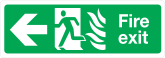 Fire Exit Left Sign Sticker